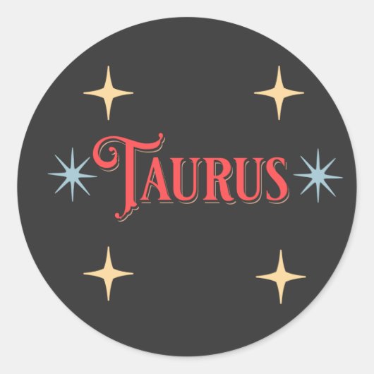 Astrologisch Taakteken Ronde Sticker (Voorkant)
