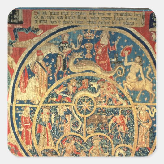 Astrologisch tapijt vierkante sticker (Voorkant)