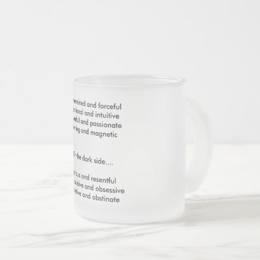 astrologisch-teken-2, Bepaalde en forcefulEm... Matglas Koffiemok (Voorkant rechts)