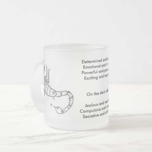 astrologisch-teken-2, Bepaalde en forcefulEm... Matglas Koffiemok (Voorkant links)