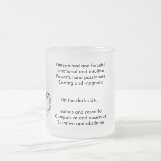 astrologisch-teken-2, Bepaalde en forcefulEm... Matglas Koffiemok (Center)