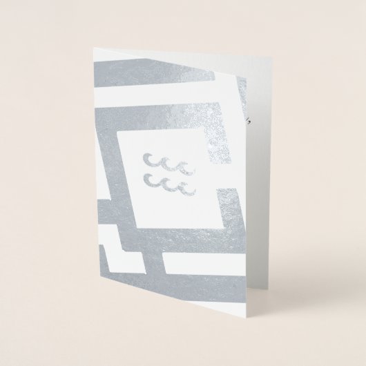 Astrologisch teken Aquarius Silver Aangepaste teks Folie Kaarten (Voorkant)