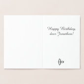 Astrologisch teken Boogschutter Zilver Custom Text Folie Kaarten (Binnen)