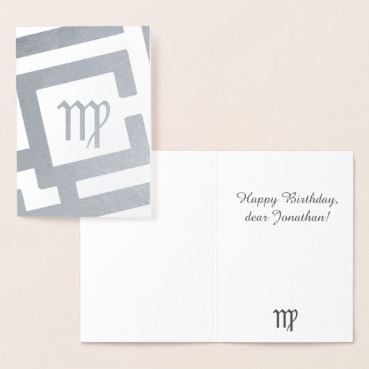 Astrologisch teken Maagd Zilver Decor Aangepaste t Folie Kaarten (Display)