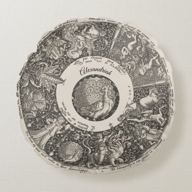 Astrologisch teken sterrenkaart Astronomie Ronde K Rond Kussen (Voorkant)