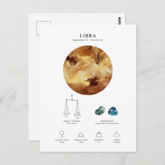 Astrologisch Weegblad Briefkaart (Voorkant / Achterkant)