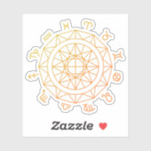 Astrologisch wiel voor Zodiab Sign Sticker (Vel)