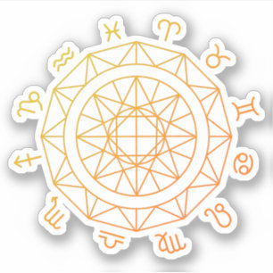 Astrologisch wiel voor Zodiab Sign Sticker