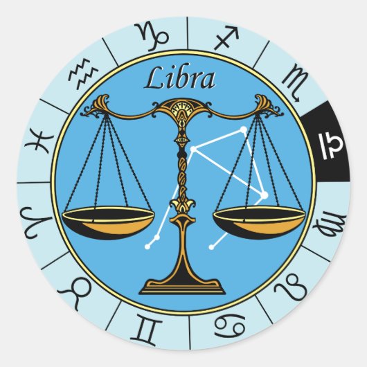 astrologisch zodiale biblister ronde sticker (Voorkant)