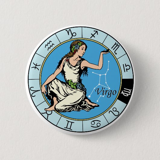 astrologisch zodiale viraal teken ronde button 5,7 cm (Voorkant)
