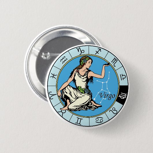 astrologisch zodiale viraal teken ronde button 5,7 cm (Voorkant /achterkant)