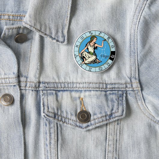 astrologisch zodiale viraal teken ronde button 5,7 cm (In situ)