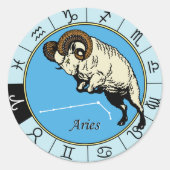 astrologisch zodiumteken ronde sticker (Voorkant)