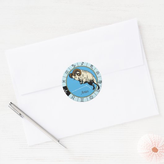 astrologisch zodiumteken ronde sticker (Envelop)