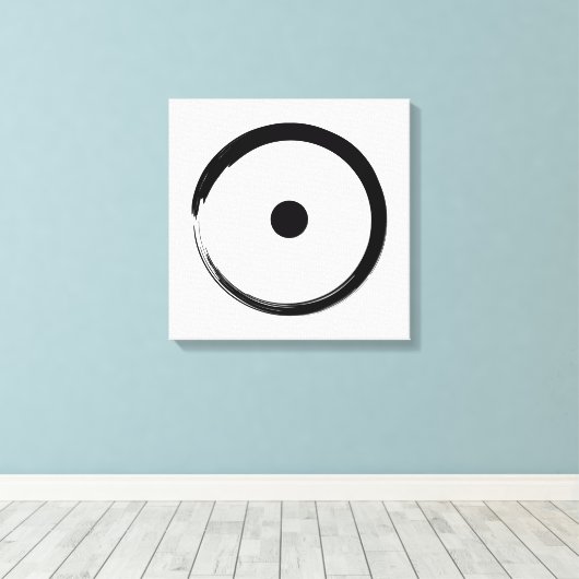 Astrologisch zonnebord - boeddhisme Zen Cirkel 1 Canvas Afdruk (Insitu (Houten vloer))