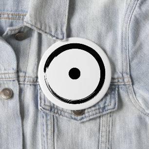 Astrologisch zonnebord - boeddhisme Zen Cirkel 1 Ronde Button 4,0 Cm