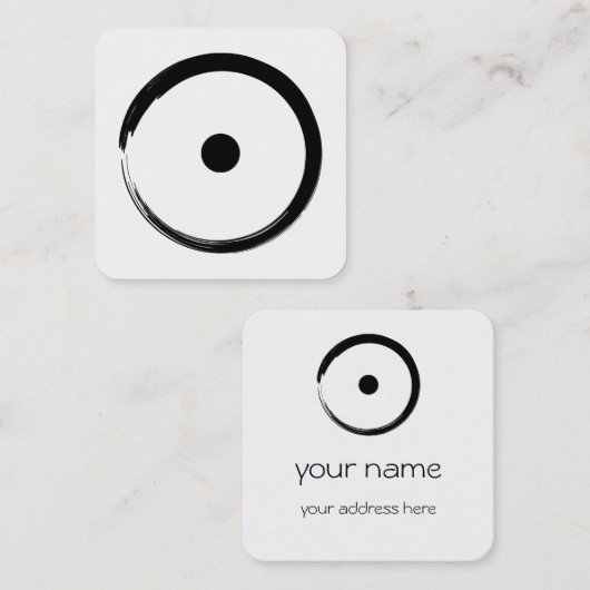 Astrologisch zonnebord - boeddhisme Zen Cirkel 1 Vierkante Visitekaartje (Voorkant / Achterkant)