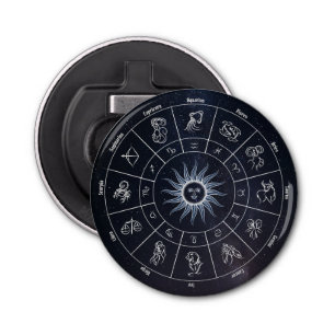 astrologische cirkel button flesopener