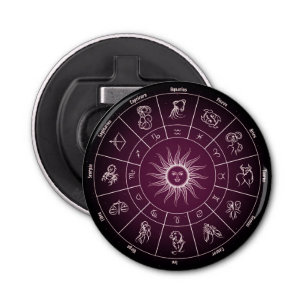 astrologische cirkel button flesopener