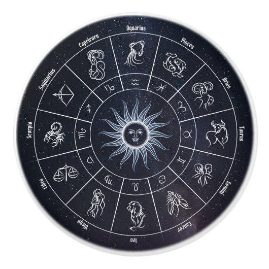astrologische cirkel keramische knop (Voorkant)