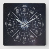 astrologische cirkel vierkante klok (Voorkant)