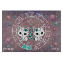 Astrologische gemini Schattigee kat Zodiac Wheel P