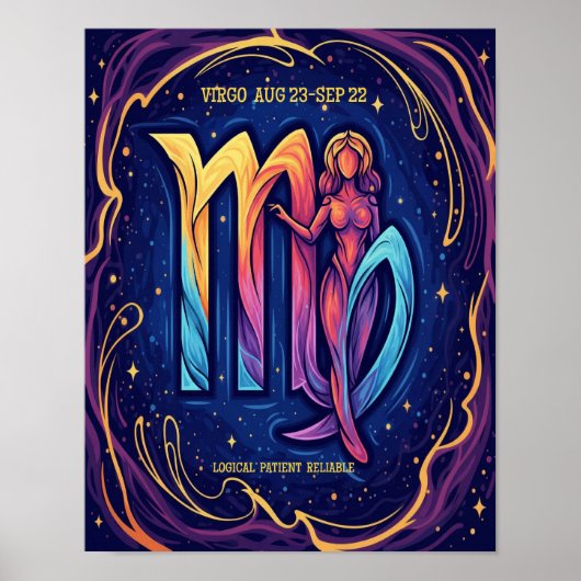 astrologische horoscoop van Maagd Poster (Voorkant)