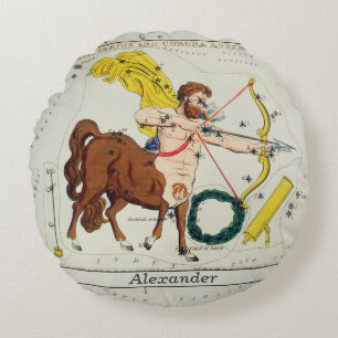 Astrologische kaart Sagittarius Rond Kussen