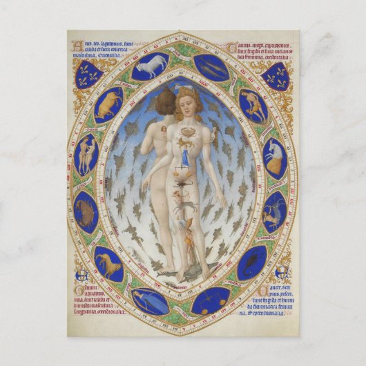  astrologische kalander begroeting feestdagenkaart (Voorkant)