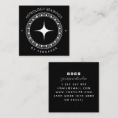 Astrologische leesacties zwart-wit, sprookjespolit vierkante visitekaartje (Voorkant / Achterkant)