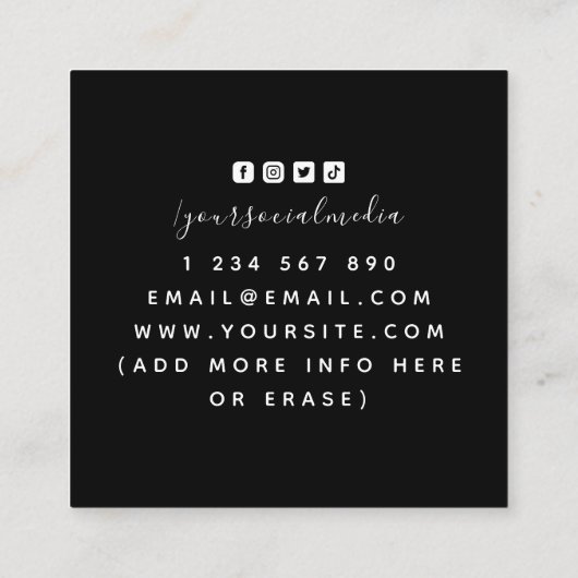 Astrologische leesacties zwart-wit, sprookjespolit vierkante visitekaartje (Achterkant)