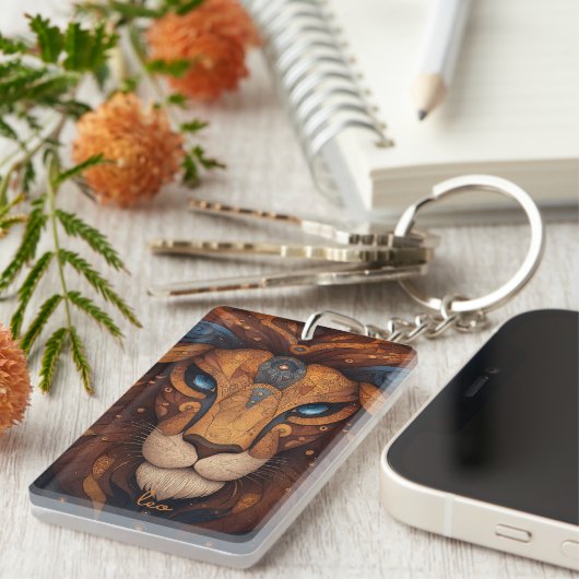  astrologische leeuw sleutelhanger (Voorkant Rechts)