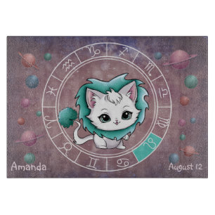 Astrologische Leo Schattigee kat Zodiac Wheel Snijplank