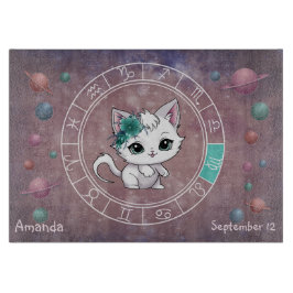 Astrologische Maagd Schattigee kat Zodiac Wheel Pl Snijplank