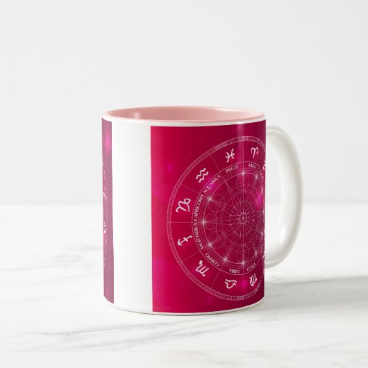Astrologische Star-tekens Tweekleurige Koffiemok (Voorkant rechts)