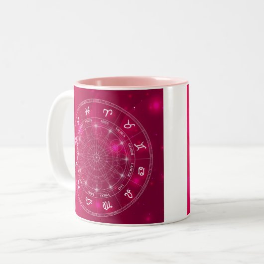 Astrologische Star-tekens Tweekleurige Koffiemok (Voorkant links)