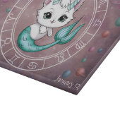 Astrologische Steenbok Schattigee kat Zodiac Wheel Snijplank (Hoek)