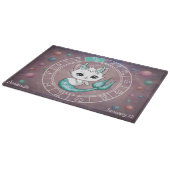 Astrologische Steenbok Schattigee kat Zodiac Wheel Snijplank (Hoek)