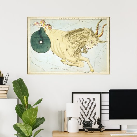 Astrologische tekening van Capricorn Poster (Thuiskantoor)