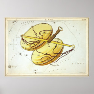 Astrologische tekening van het beha poster