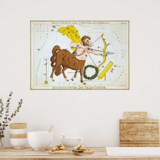 Astrologische tekening van Sagittarius Poster (Keuken)