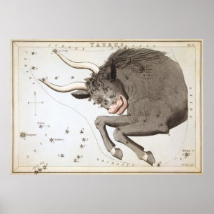 Astrologische tekening van Taurus Poster