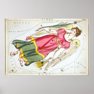 Astrologische tekening van virgo poster