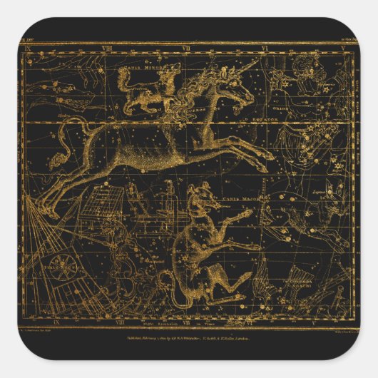  astrologische Unicorn Vierkante Sticker (Voorkant)