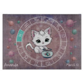 Astrologische Vissen Schattigee kat Zodiac Wheel Snijplank (Voorkant)