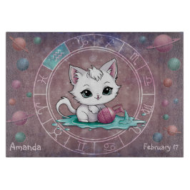 Astrologische Waterman Schattigee kat Zodiac Wheel Snijplank