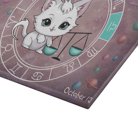 Astrologische Weegschaal Schattigee kat Zodiac Whe Snijplank (Hoek)