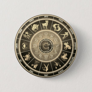 astrologische wielknop ronde button 5,7 cm