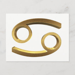 Astrologische Zodiac-signalen Sun Sign Cancer Gold Briefkaart