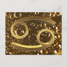 Astrologische Zodiac-signalen Sun Sign Cancer Gold Briefkaart